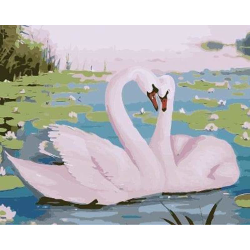 Animal Swan Diy Paint By Numbers Kits ZXB679 - NEEDLEWORK KITS