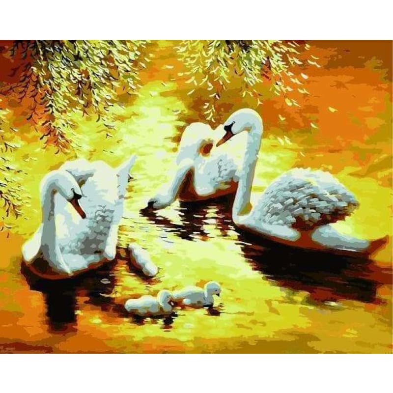 Animal Swan Diy Paint By Numbers Kits ZXE604 - NEEDLEWORK KITS