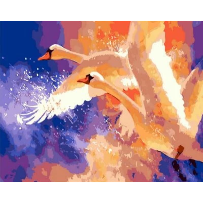 Animal Swan Diy Paint By Numbers Kits ZXQ1122 - NEEDLEWORK KITS