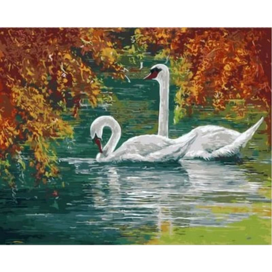 Animal Swan Diy Paint By Numbers Kits ZXQ1151 - NEEDLEWORK KITS