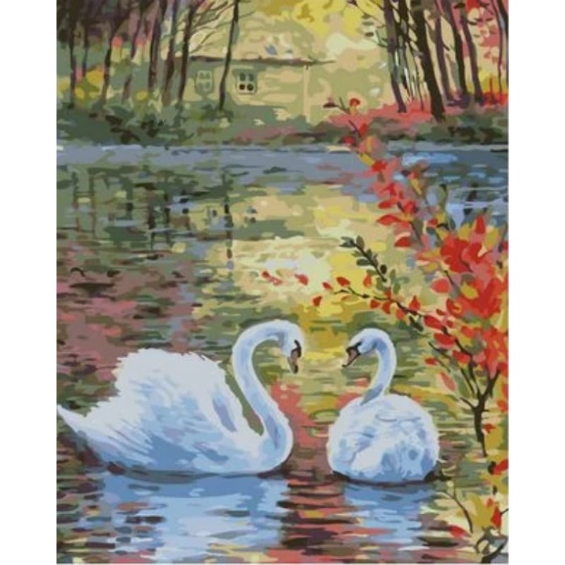 Animal Swan Diy Paint By Numbers Kits ZXQ2095 - NEEDLEWORK KITS