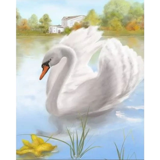 Animal Swan Diy Paint By Numbers Kits ZXQ2167 - NEEDLEWORK KITS