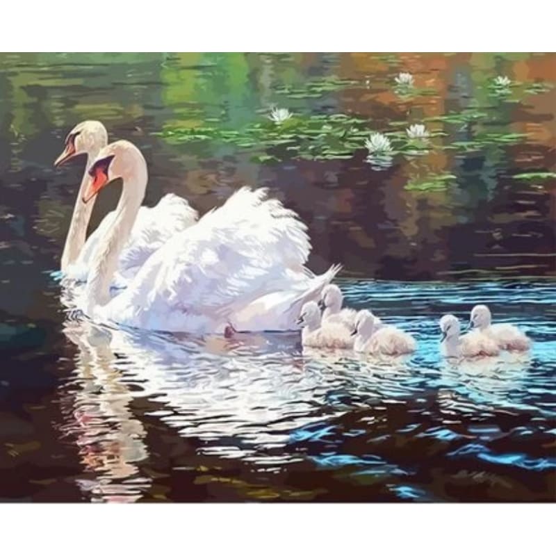 Animal Swan Diy Paint By Numbers Kits ZXQ2954 - NEEDLEWORK KITS