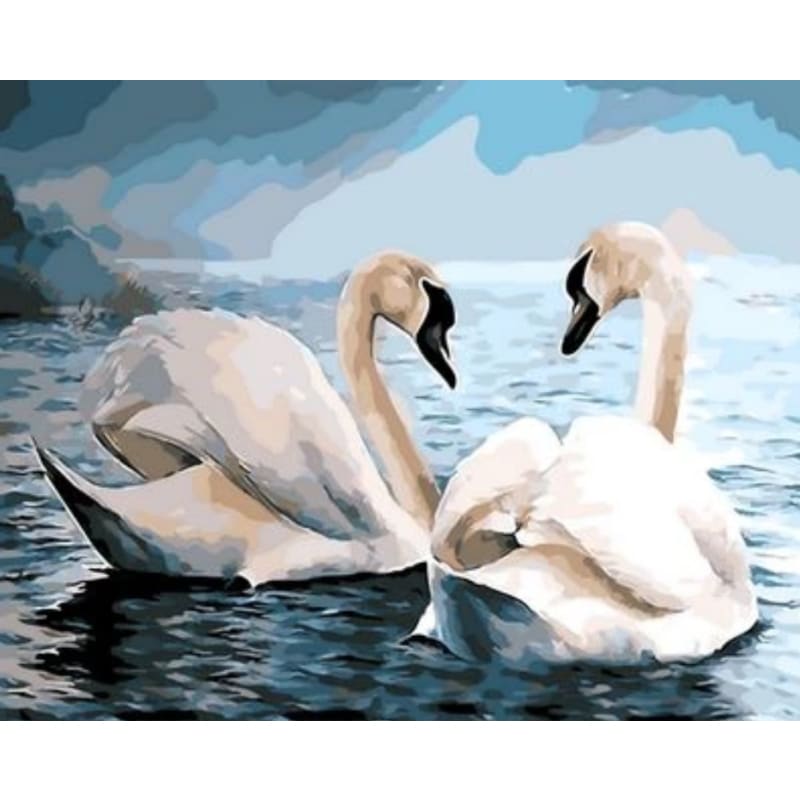 Animal Swan Diy Paint By Numbers Kits ZXQ361 - NEEDLEWORK KITS