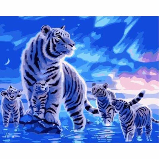 Animal Tiger Diy Paint By Numbers Kits WM-1184 - NEEDLEWORK KITS