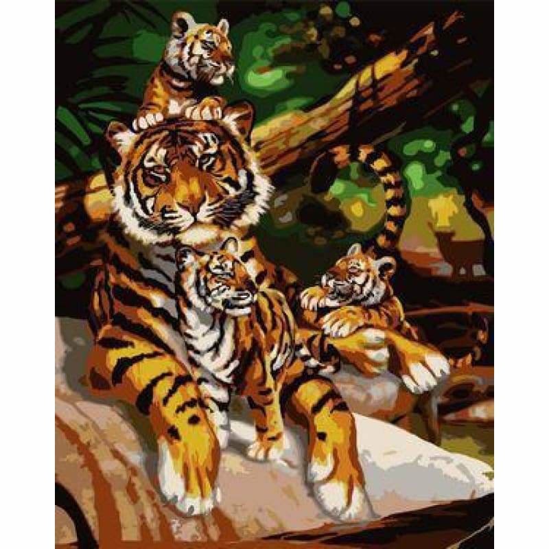 Animal Tiger Diy Paint By Numbers Kits ZXE308 - NEEDLEWORK KITS