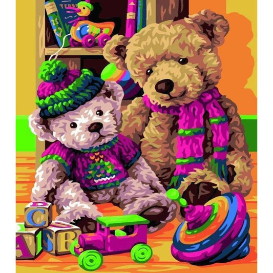 Bear Diy Paint By Numbers Kits ZXE374 - NEEDLEWORK KITS