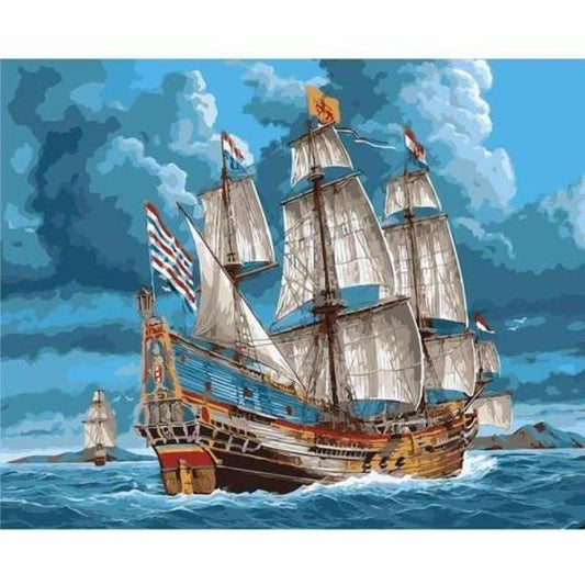 Boat Diy Paint By Numbers Kits UK95698 - NEEDLEWORK KITS