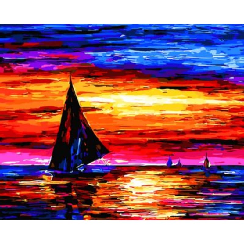 Boat Diy Paint By Numbers Kits ZXQ1704 - NEEDLEWORK KITS