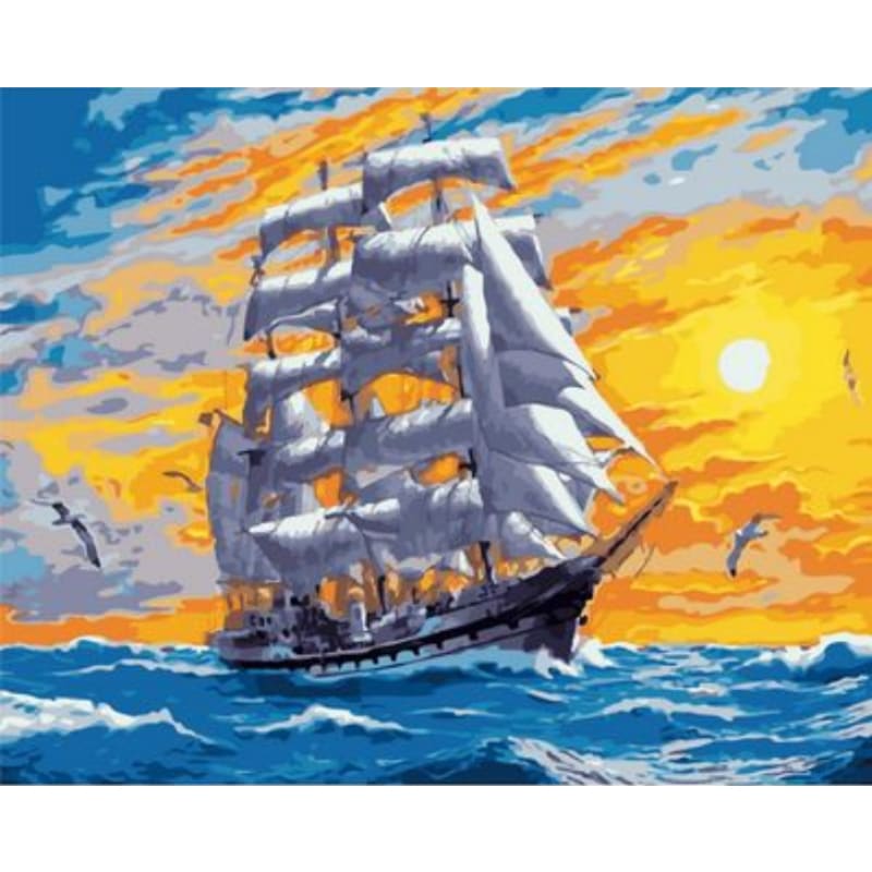 Boat Diy Paint By Numbers Kits ZXQ2162-23 - NEEDLEWORK KITS