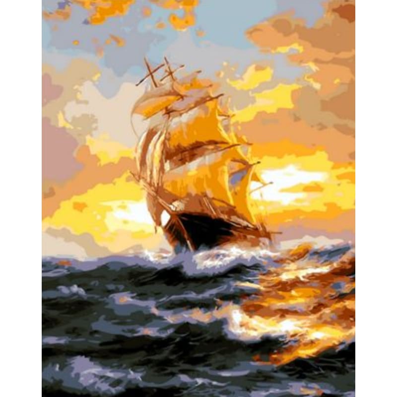 Boat Diy Paint By Numbers Kits ZXQ933 - NEEDLEWORK KITS