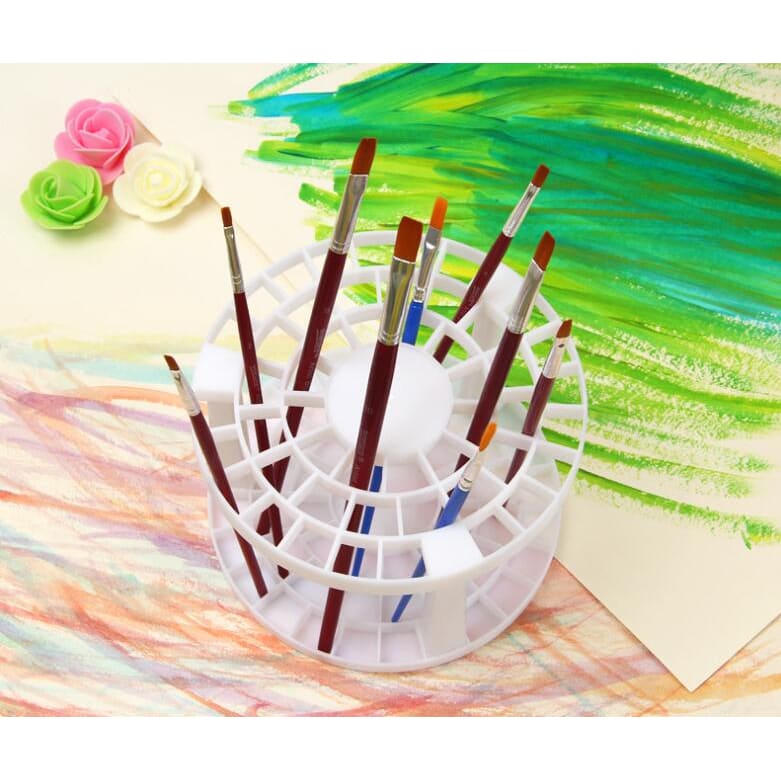 Brush holder with 49 compartments