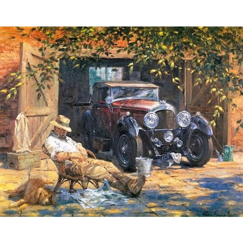 Car Sleeping Man Diy Paint By Numbers Kits ZXB414-28 VM80008 - NEEDLEWORK KITS