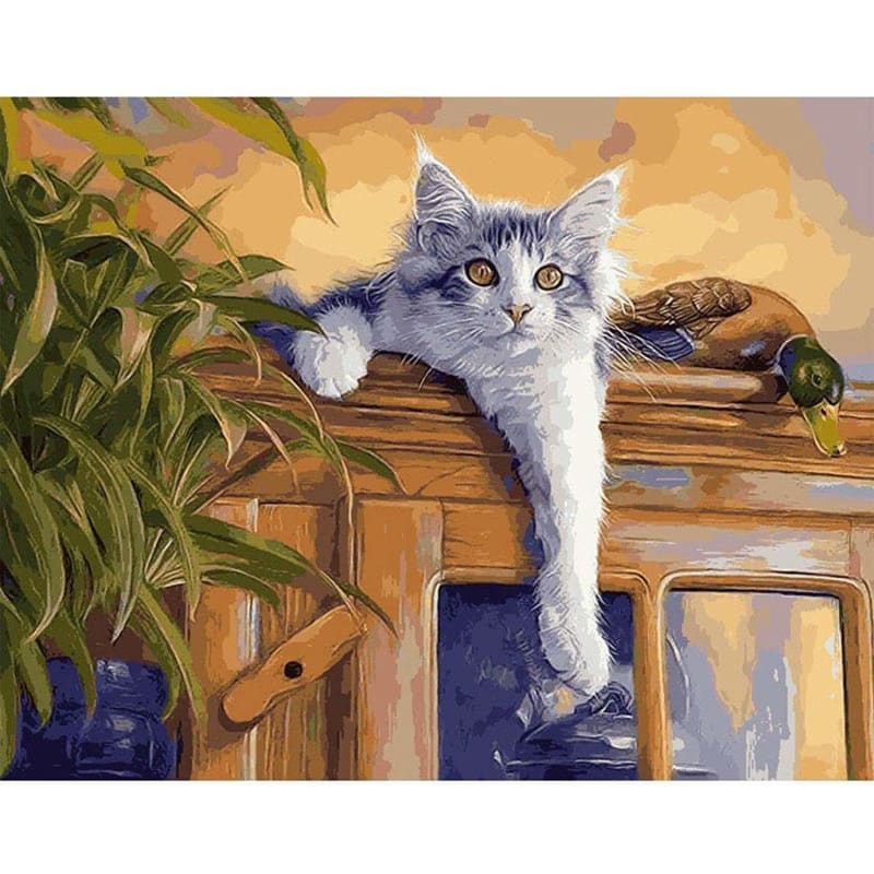 Cat Diy Paint By Numbers Kits PBN52183 - NEEDLEWORK KITS