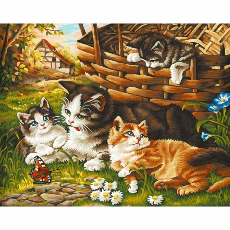 Cat Diy Paint By Numbers Kits PBN92862 - NEEDLEWORK KITS