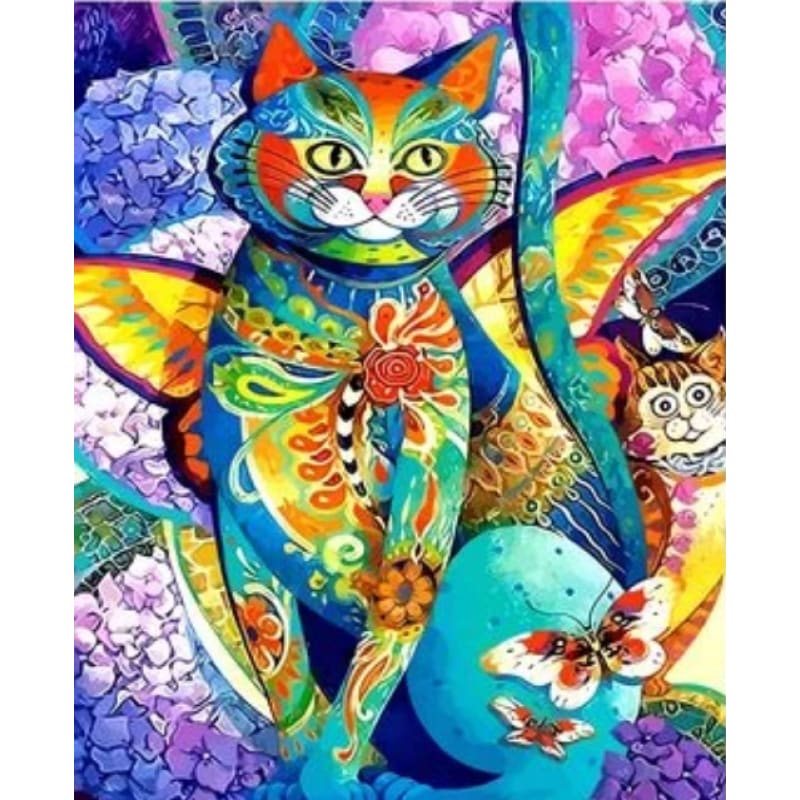 Cat Diy Paint By Numbers Kits ZXMS9487 - NEEDLEWORK KITS