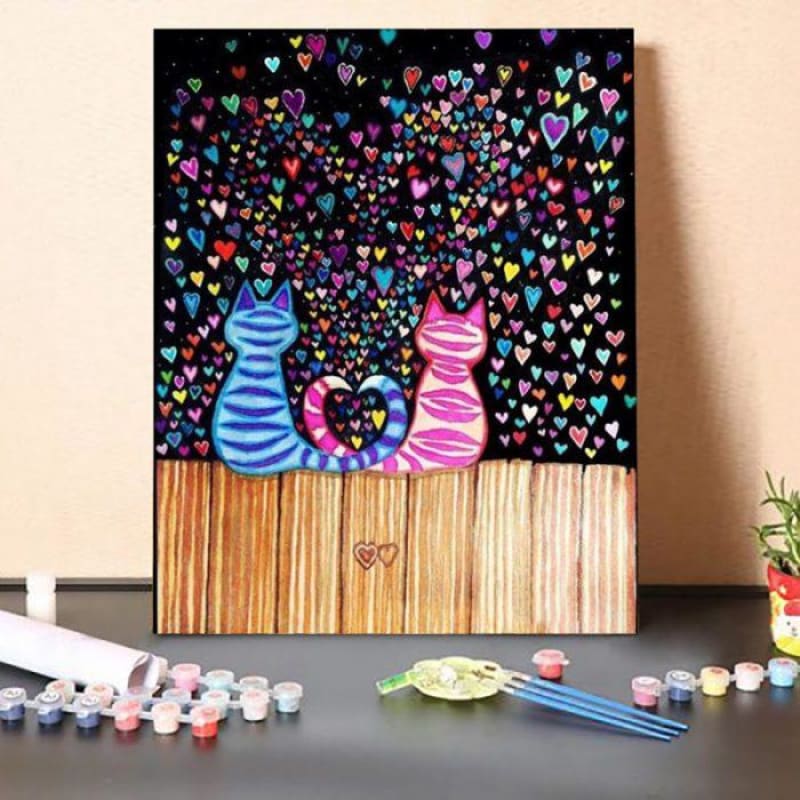 Cats and Hearts – Paint By Numbers Kit