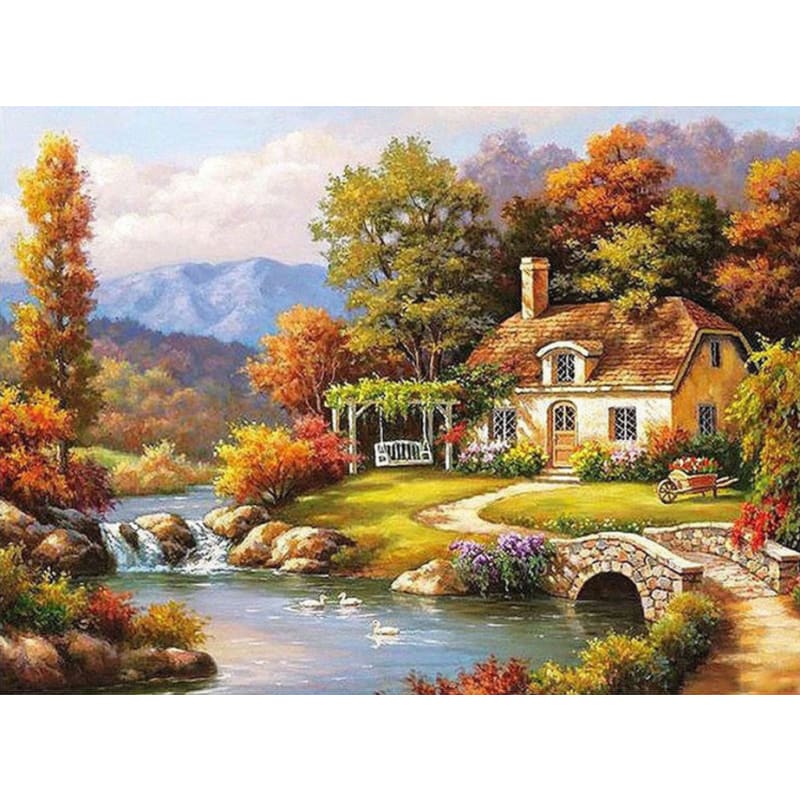 Charming Riverside Village Paint By Numbers Kits VM91034 - NEEDLEWORK KITS