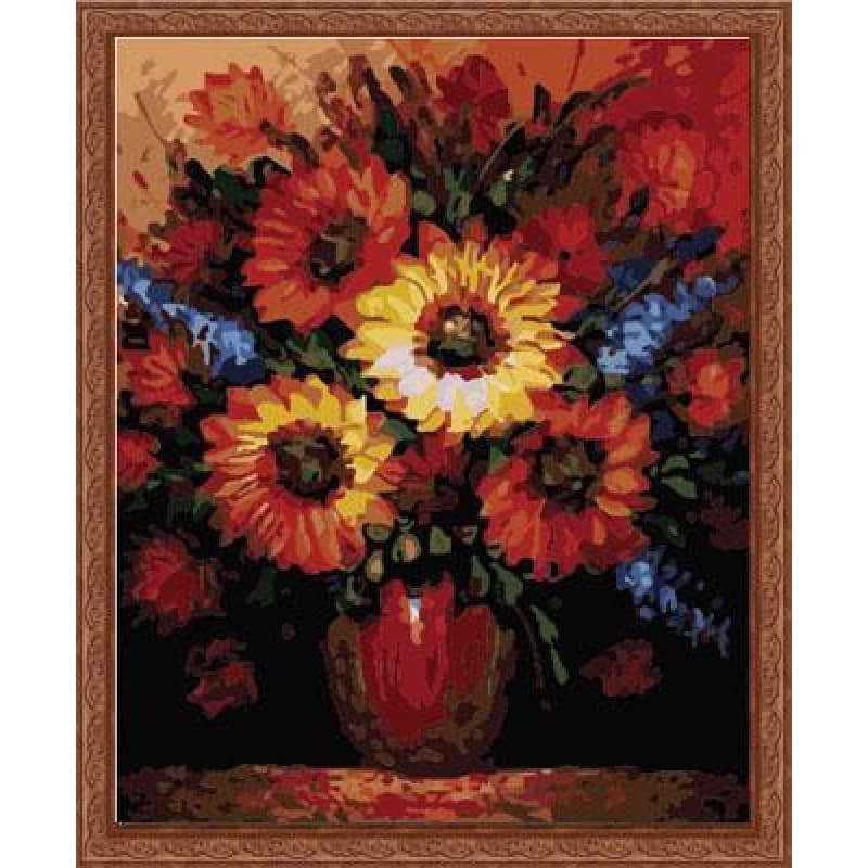 Chrysanthemum Diy Paint By Numbers Kits ZXE058 - NEEDLEWORK KITS