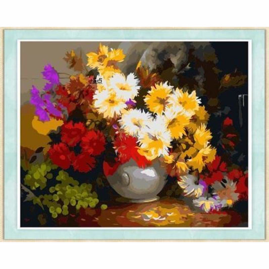 Chrysanthemum Diy Paint By Numbers Kits ZXZ-048 - NEEDLEWORK KITS