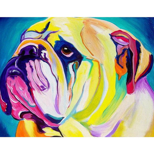 Colorful Dog Diy Paint By Numbers Kits PBN97837 - NEEDLEWORK KITS
