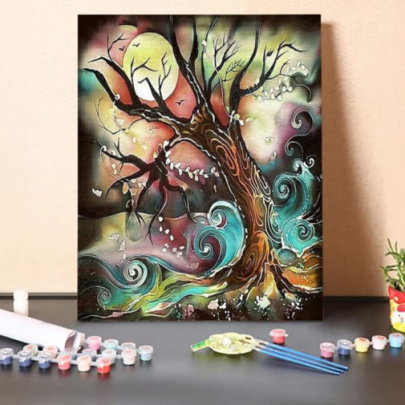 Colorful Tree Paint By Numbers Kit – Adult Paint By Numbers