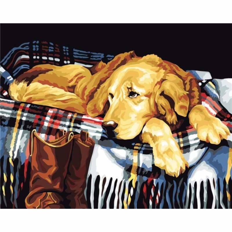 Dog Diy Paint By Numbers Kits PBN95718 - NEEDLEWORK KITS