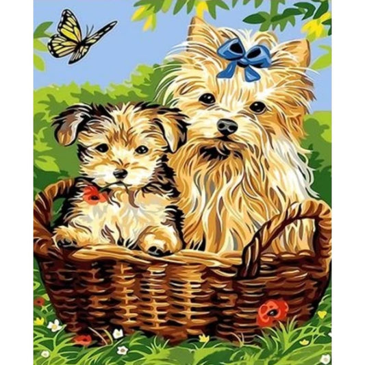 Dog Diy Paint By Numbers Kits ZXMS9201 - NEEDLEWORK KITS