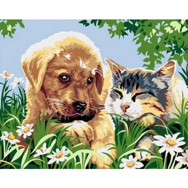 Dog Diy Paint By Numbers Kits ZXQ2187 - NEEDLEWORK KITS