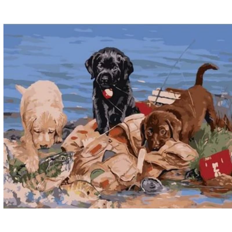 Dog Diy Paint By Numbers Kits ZXQ2470 - NEEDLEWORK KITS