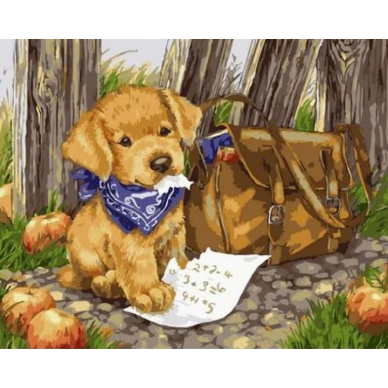 Dog Diy Paint By Numbers Kits ZXQ2478 - NEEDLEWORK KITS