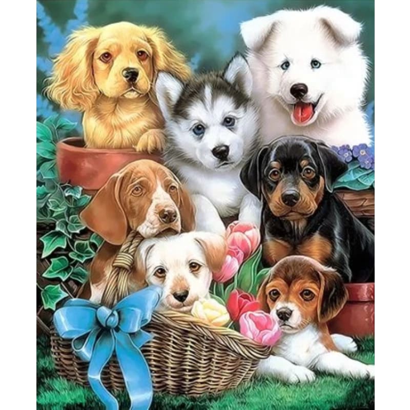 Dog Diy Paint By Numbers Kits ZXQ3357 - NEEDLEWORK KITS