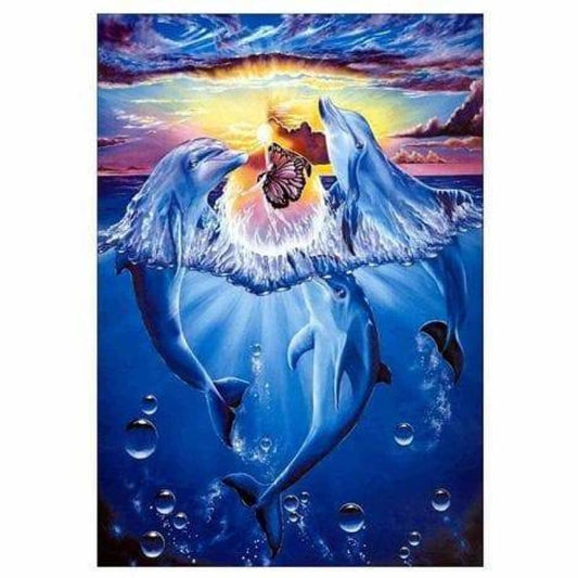 Dolphin Diy Paint By Numbers Kits PBN91589 - NEEDLEWORK KITS