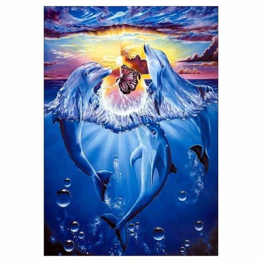 Dolphin Diy Paint By Numbers Kits VM00005 - NEEDLEWORK KITS