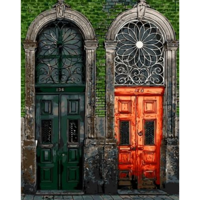 Door Diy Paint By Numbers Kits ZXQ456-23 - NEEDLEWORK KITS