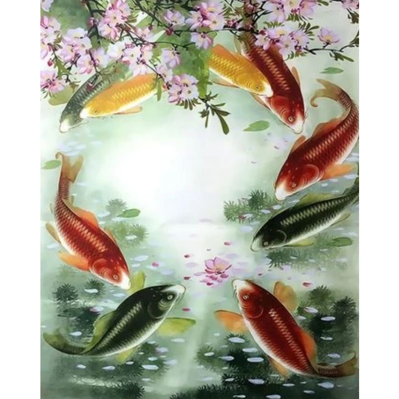 Fish Diy Paint By Numbers Kits ZXQ3695 - NEEDLEWORK KITS