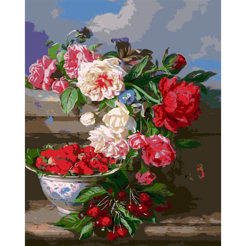 Flower Diy Paint By Numbers Kits PBN93101 - NEEDLEWORK KITS