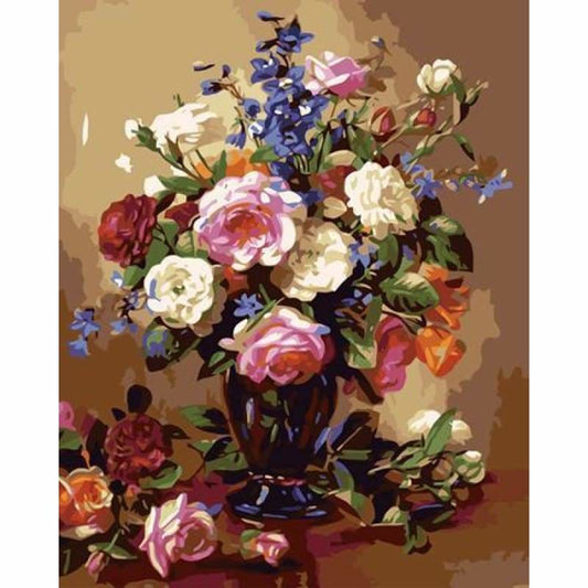 Flower Diy Paint By Numbers Kits ZXB475 - NEEDLEWORK KITS