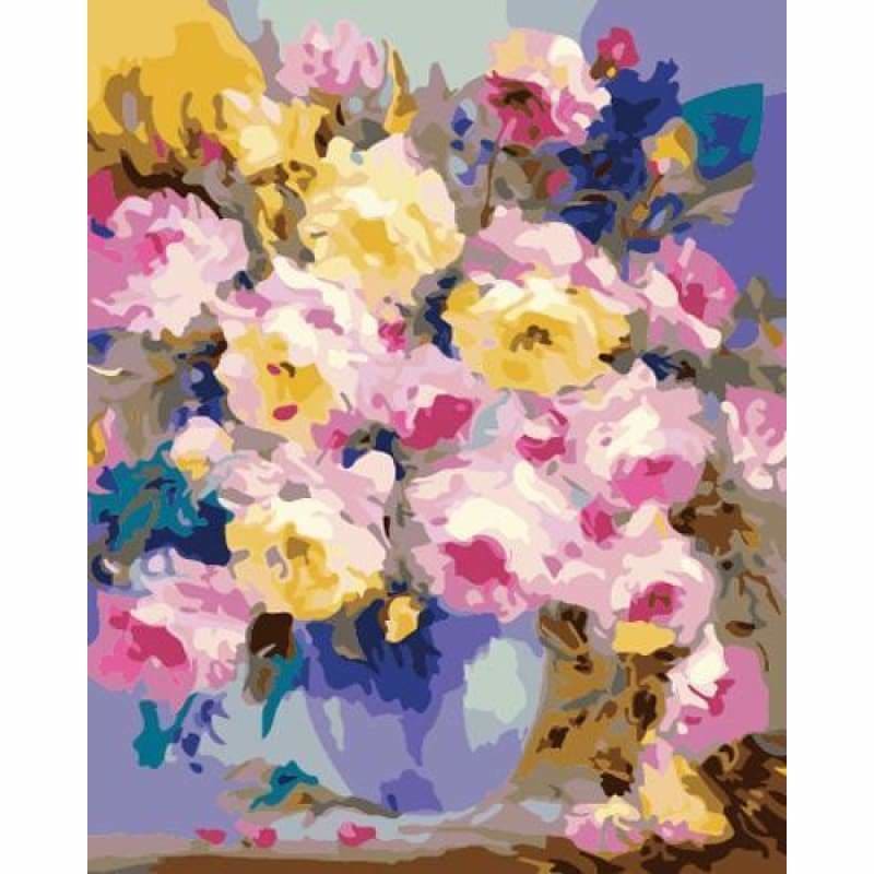 Flower Diy Paint By Numbers Kits ZXB647 - NEEDLEWORK KITS