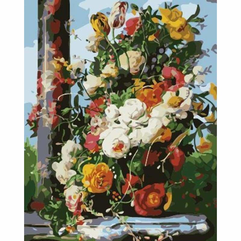 Flower Diy Paint By Numbers Kits ZXB659 - NEEDLEWORK KITS