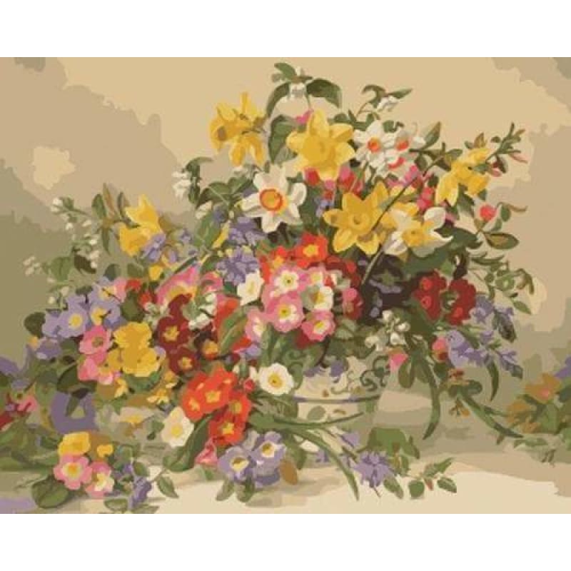 Flower Diy Paint By Numbers Kits ZXB669 - NEEDLEWORK KITS