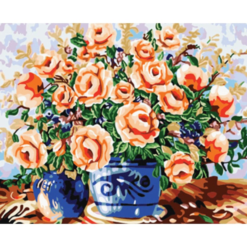 Flower Diy Paint By Numbers Kits ZXE075 - NEEDLEWORK KITS