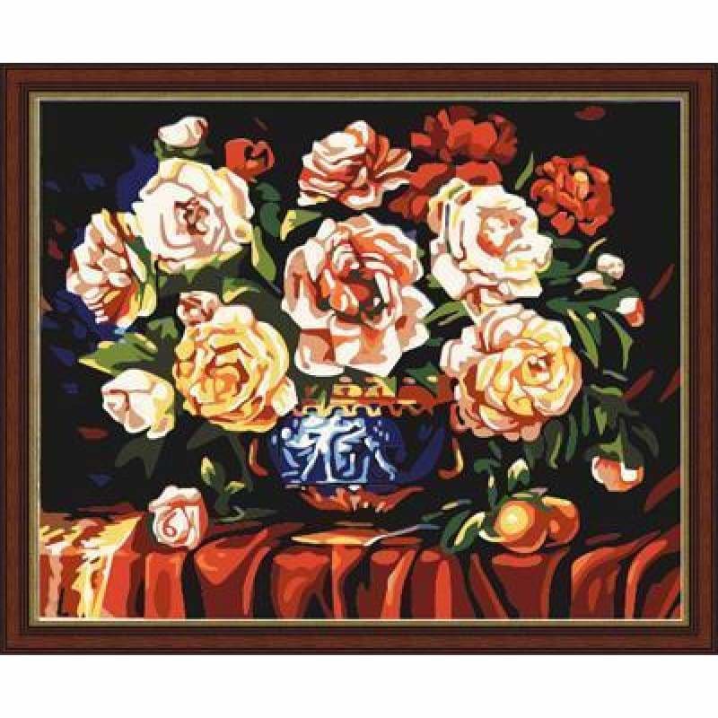 Flower Diy Paint By Numbers Kits ZXE144 - NEEDLEWORK KITS