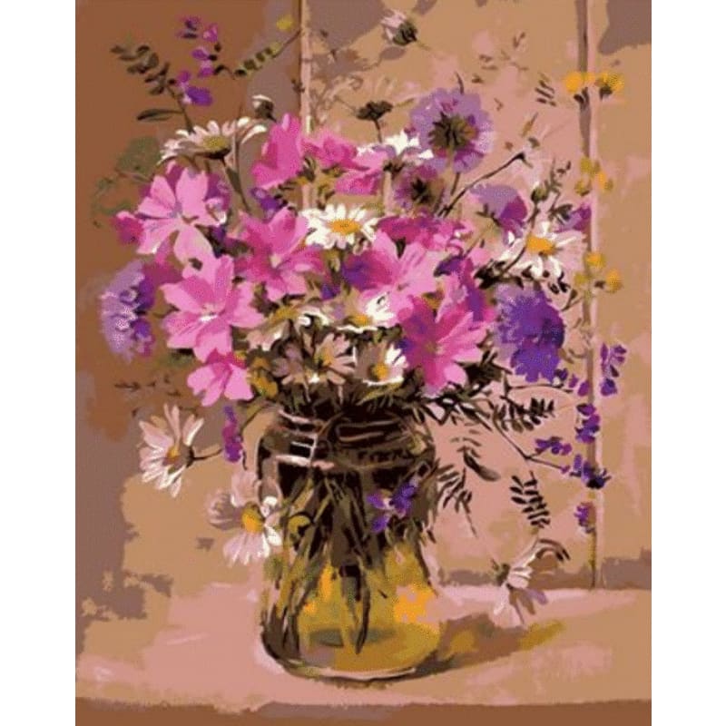 Flower Diy Paint By Numbers Kits ZXQ1017 - NEEDLEWORK KITS