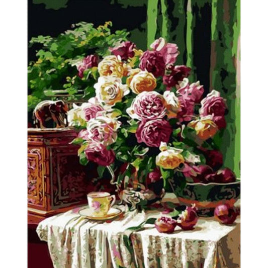 Flower Diy Paint By Numbers Kits ZXQ1358 - NEEDLEWORK KITS