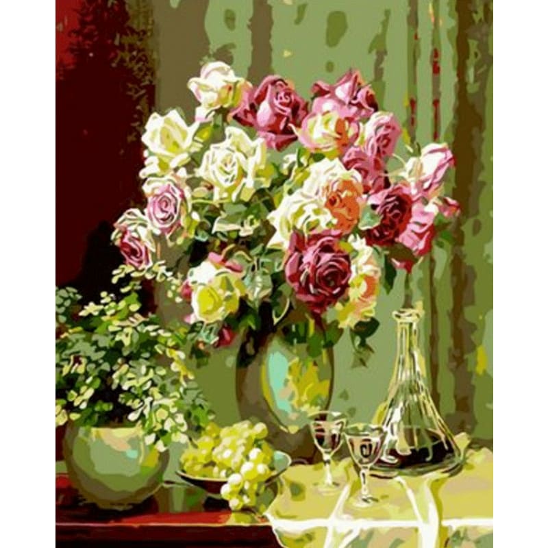 Flower Diy Paint By Numbers Kits ZXQ1359 - NEEDLEWORK KITS