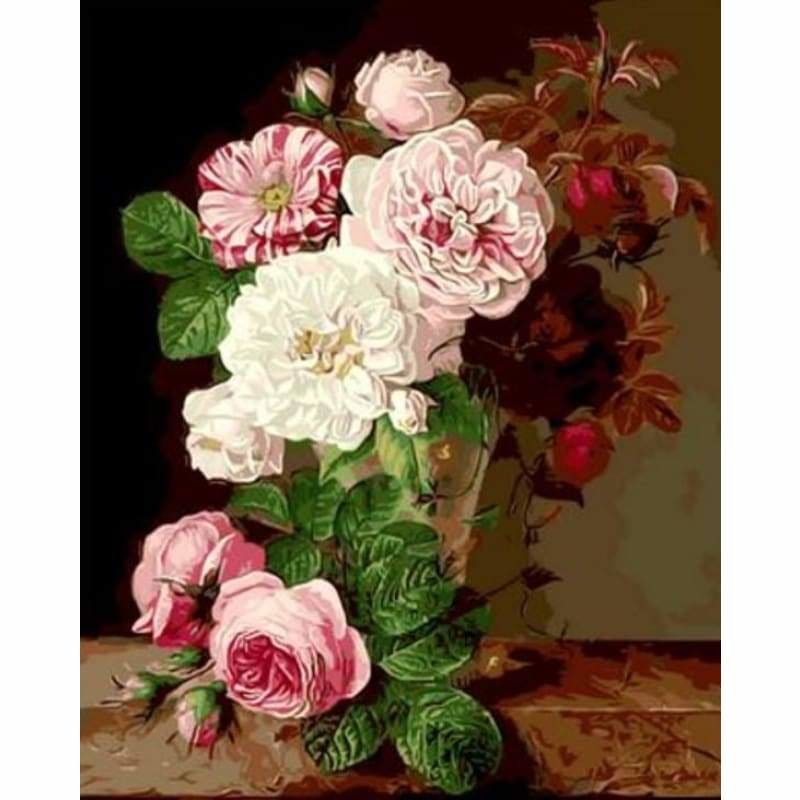 Flower Diy Paint By Numbers Kits ZXQ1500 - NEEDLEWORK KITS