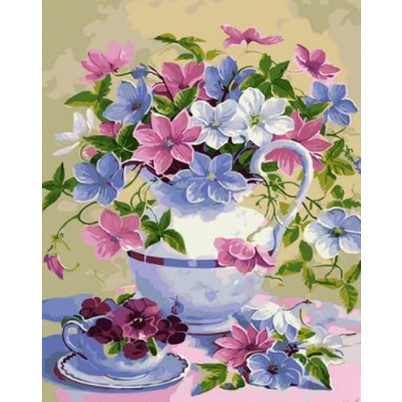 Flower Diy Paint By Numbers Kits ZXQ2506 - NEEDLEWORK KITS