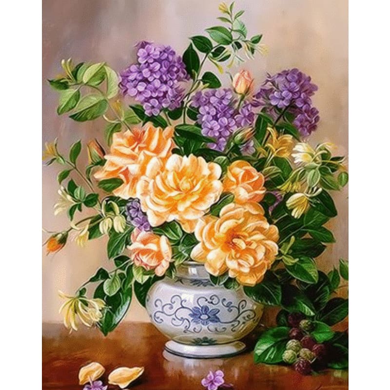 Flower Diy Paint By Numbers Kits ZXQ3756 - NEEDLEWORK KITS