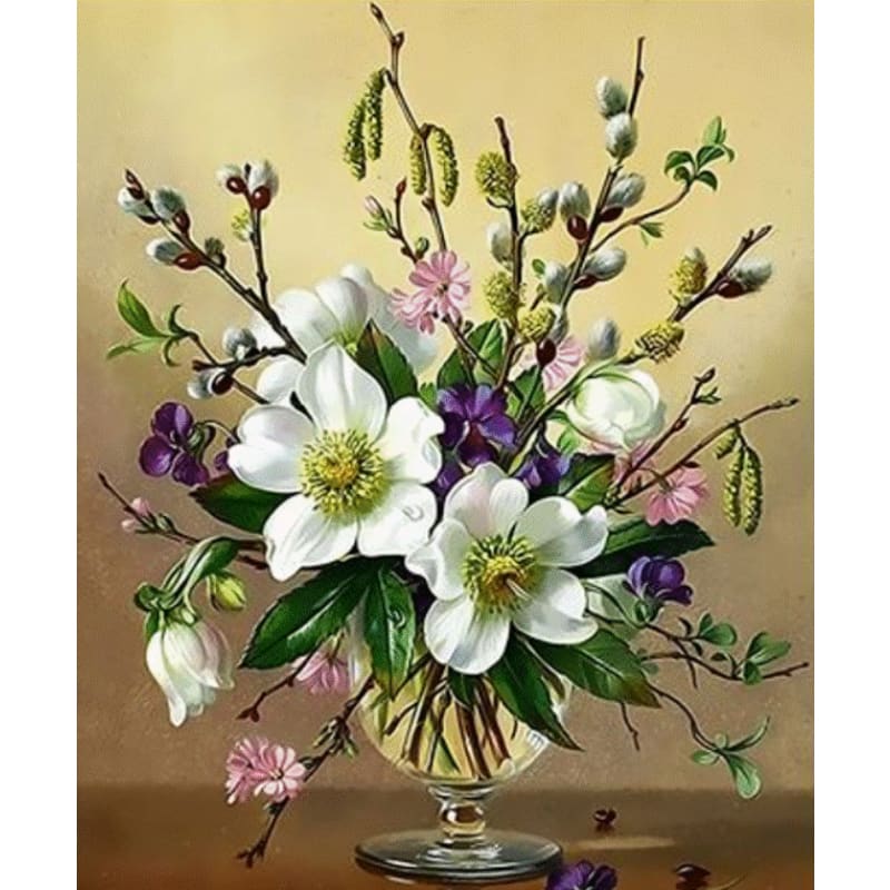 Flower Diy Paint By Numbers Kits ZXQ4014 - NEEDLEWORK KITS